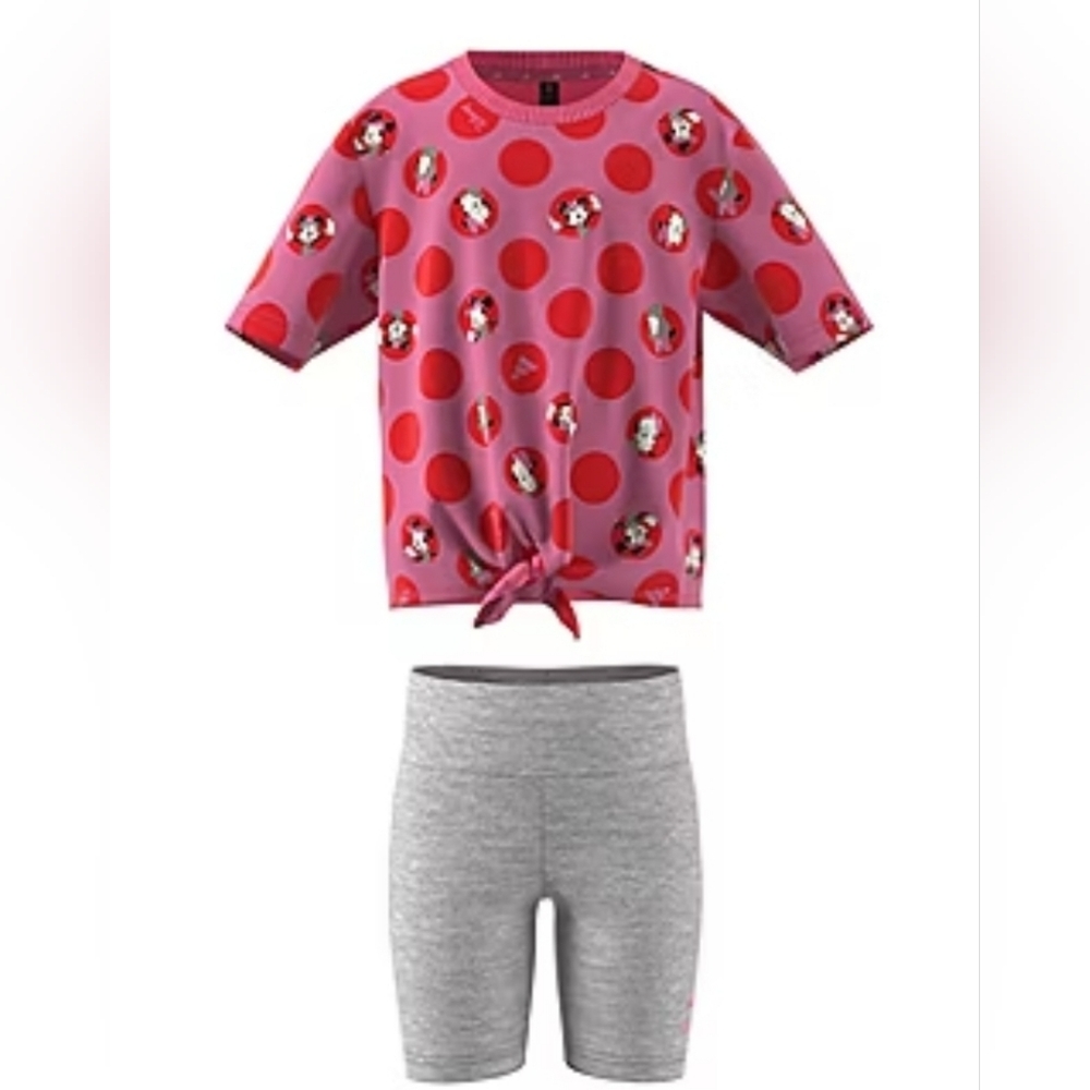 Adidas x Disney Toddler Girls Minnie Mouse 2-pc. Short Set